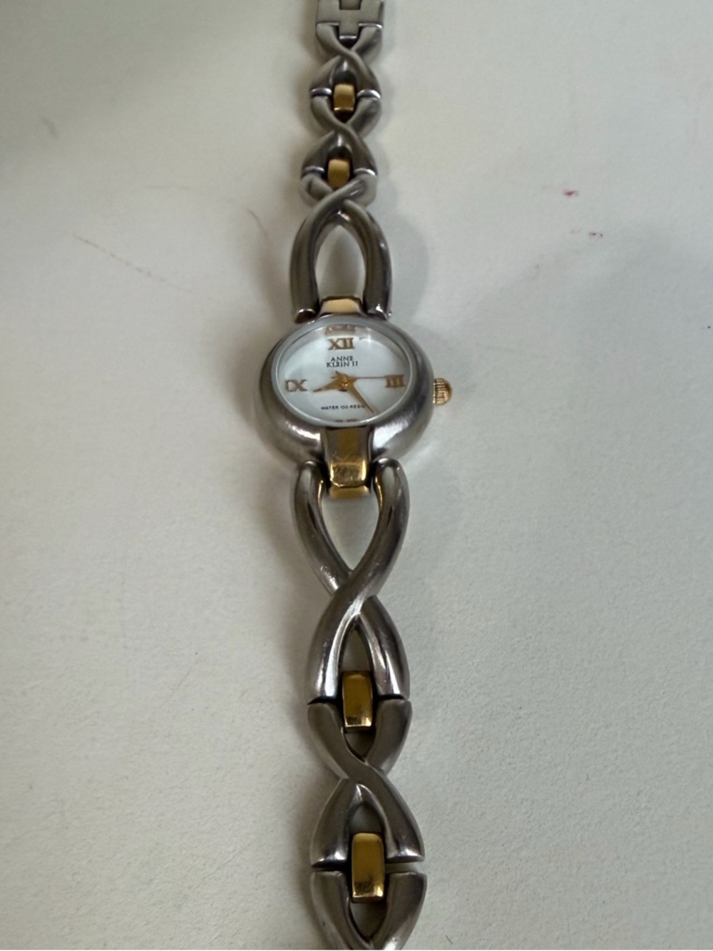 Anne Klein Two-Tone Silver & Gold Ladies Bracelet Watch.